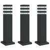 vidaXL Lămpi de podea de exterior, 3 buc., negru, 50 cm, aluminiu