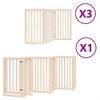 vidaXL Poartă de c&acirc;ini pliabilă cu ușă, 15 panouri, 750 cm, lemn plop