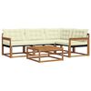 vidaXL Set de canapele de exterior cu pernă 5 pcs Natural și Crem