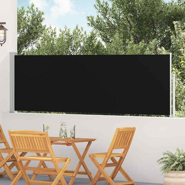 vidaXL Copertină laterală retractabilă de terasă, negru, 100x500 cm