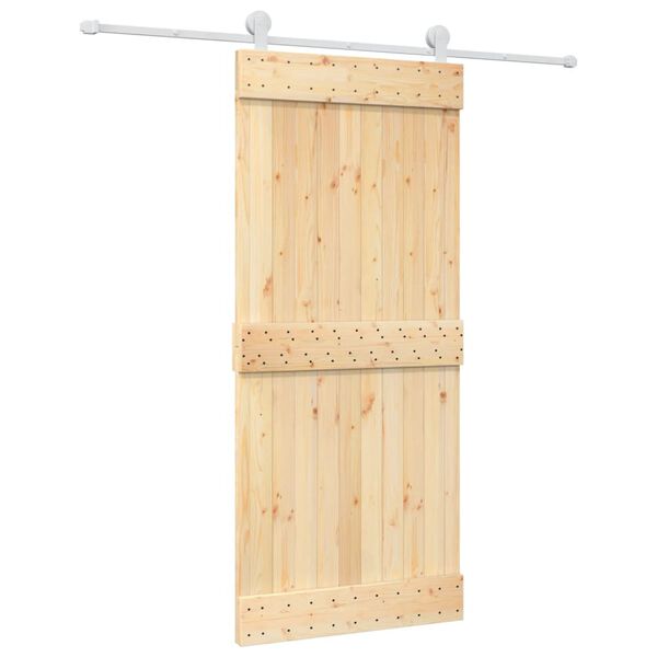 vidaXL Ușă glisantă cu set feronerie, 90x210 cm, lemn masiv de pin