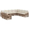 vidaXL Set de canapele pentru grădină 10 pcs Bej poliratan