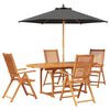 vidaXL Set de dining pentru exterior cu parasolar 6 buc.