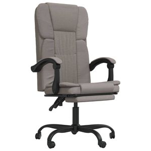 vidaXL Fotoliu de birou rabatabil, gri taupe, textil
