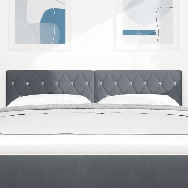 vidaXL Tăblie cap cu headboard Gri închis 160 cm Piele artificială