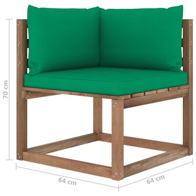 vidaXL Set mobilier de grădină cu perne, 6 piese, lemn pin tratat