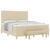 vidaXL Pat cu arcuri cu headboard Crem 200 x 180 cm țesătură