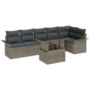 vidaXL Set de canapele pentru grădină 7 buc. Gri