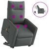 vidaXL Fotoliu electric masaj rabatabil cu ridicare, gri &icirc;nchis textil