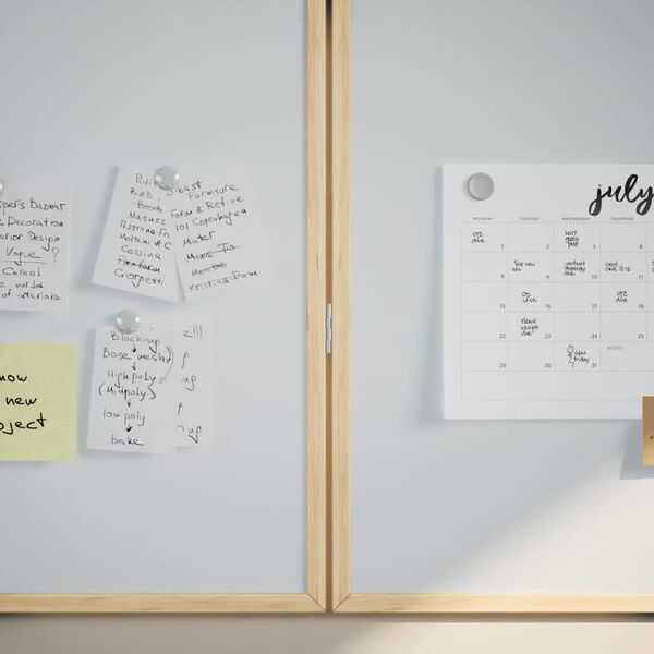 vidaXL Tablă albă magnetică Alb 80 x 1.4 x 80 cm Lemn masiv de pin