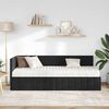 vidaXL Cadru de pat colțar cu saltea cu headboard 2 pcs Negru Catifea