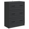vidaXL Dulap cu sertare Negru 66 x 34,5 x 87 cm Lemn prelucrat