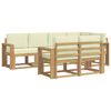vidaXL Set de canapele de exterior 7 pcs Alb și crem Poliester
