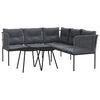 vidaXL Set canapea de grădină cu perne, negru, oțel și textilenă