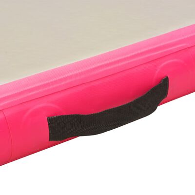 vidaXL Saltea gimnastică gonflabilă cu pompă roz 500x100x10cm PVC