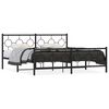 vidaXL Cadru pat metalic cu tăblii de cap/picioare, negru, 183x213 cm
