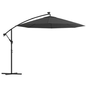 vidaXL Umbrelă suspendată cu LED și st&acirc;lp din oțel, antracit, 300 cm
