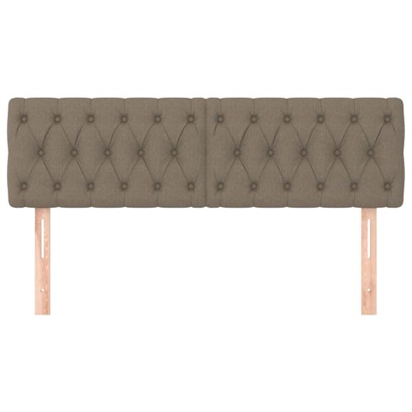 vidaXL Tăblii de pat, gri taupe, 144x7x78/88 cm, textil