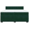vidaXL Pat box spring cu saltea, verde &icirc;nchis, 200x200 cm, catifea