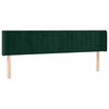 vidaXL Tăblie de pat cu aripioare verde &icirc;nchis 183x16x78/88 cm catifea