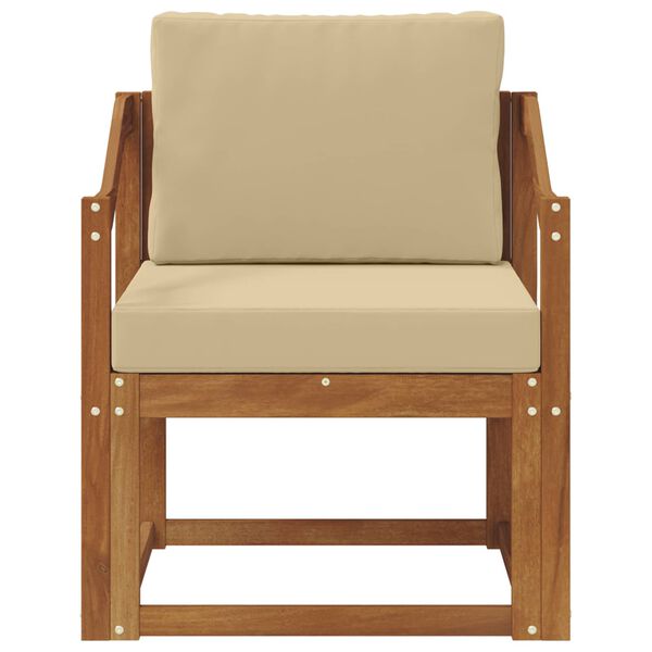 vidaXL Canapea de exterior Lemn de acacia solid și poliester natural