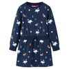 vidaXL Rochie cu m&acirc;neci lungi pentru copii, bleumarin, 140
