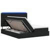 vidaXL Pat cu LED și saltea Negru 180 x 200 cm Țesătură