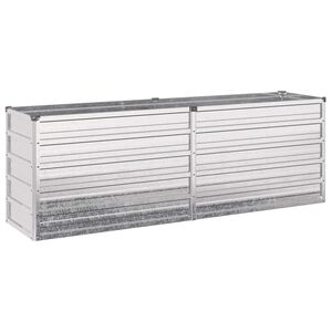 vidaXL Pat de grădină ridicat Argintiu 160 x 40 x 55 cm galvanizat