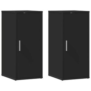 vidaXL Pantofare, 2 buc., negru, 32x35x70 cm, PAL