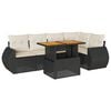 vidaXL Set mobilier de grădină cu perne, 6 piese, negru, poliratan