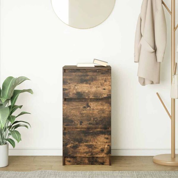 vidaXL Bufetă Stejar afumat 37,5x35x76 cm Lemn prelucrat