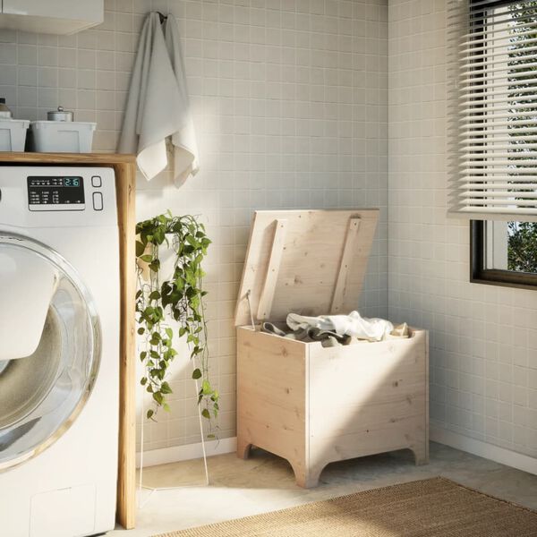 vidaXL Cutie de depozitare cu capac "RANA" 60x49x54 cm, lemn masiv pin