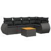 vidaXL Set mobilier de grădină cu perne, 6 piese, negru, poliratan