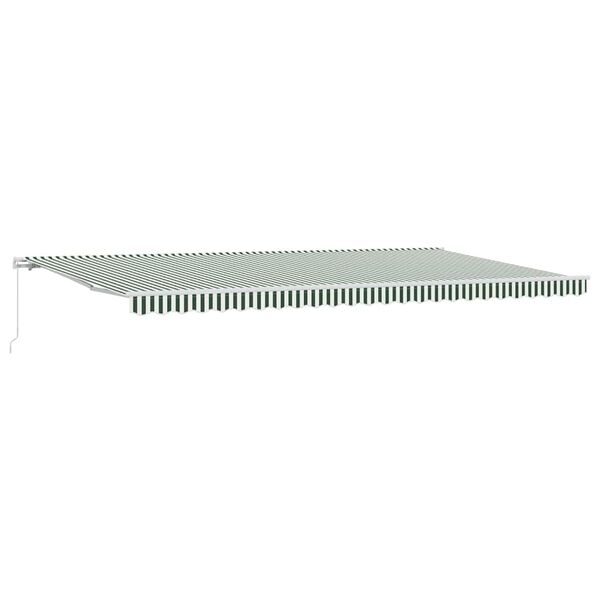 vidaXL Cortina Retractabilă Verde și alb 600 &times; 350 cm Poliester, Metal