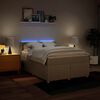 vidaXL Pat box spring cu saltea, crem, 140x200 cm, textil
