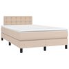 vidaXL Pat box spring cu saltea, cappuccino, 120x200cm piele ecologică