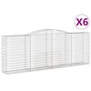vidaXL Coșuri gabion arcuite 6 buc, 400x50x140/160 cm, fier galvanizat