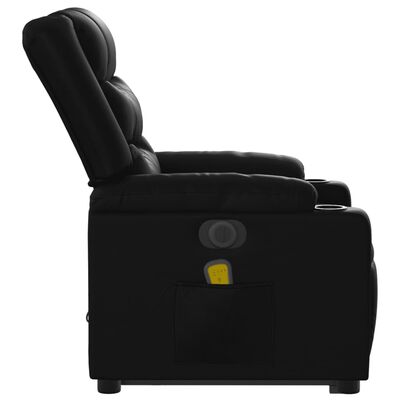 vidaXL Fotoliu electric masaj rabatabil cu ridicare, negru