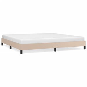 vidaXL Cadru de pat, cappuccino, 200x200 cm, piele ecologică