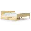 vidaXL Cadru de pat cu 2 sertare, 200x200 cm, lemn masiv de pin