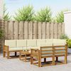 vidaXL Set de canapele de exterior cu pernă 9 pcs Natural și Crem