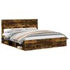 vidaXL Cadru de pat Stejar fumuriu 200 x 200 cm Lemn de pin masiv