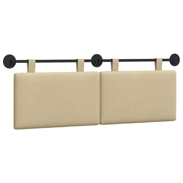 vidaXL Cap de pat suspendat Simplu Verde deschis gri 150 x 55 x 5 cm