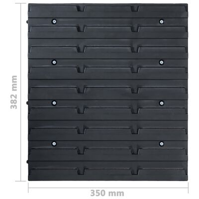 vidaXL Set cutii depozitare 39 piese cu panouri de perete, roșu&negru