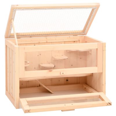 vidaXL Cușcă pentru hamsteri, 60x35,5x42 cm, lemn masiv de brad