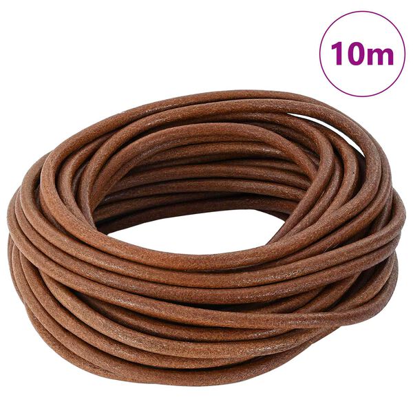 vidaXL Cord din Piele Maro deschis &Oslash;5 mm x 10 m Piele