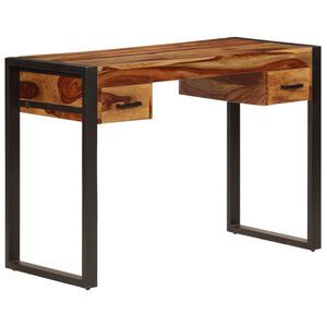 vidaXL Birou cu 2 sertare, 110 x 50 x 77 cm, lemn masiv de acacia