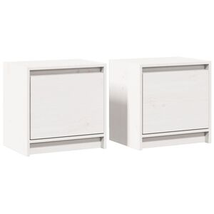 vidaXL Noptiere, 2 buc., alb, 40x30,5x40 cm, lemn masiv de pin
