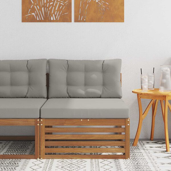 vidaXL Canapea centrală pentru exterior Lemn Solid de Acacia natural