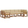 vidaXL Set de canapele de exterior cu pernă 7 pcs Natural și Bej